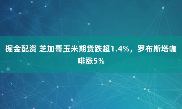 掘金配资 芝加哥玉米期货跌超1.4%，罗布斯塔咖啡涨5%